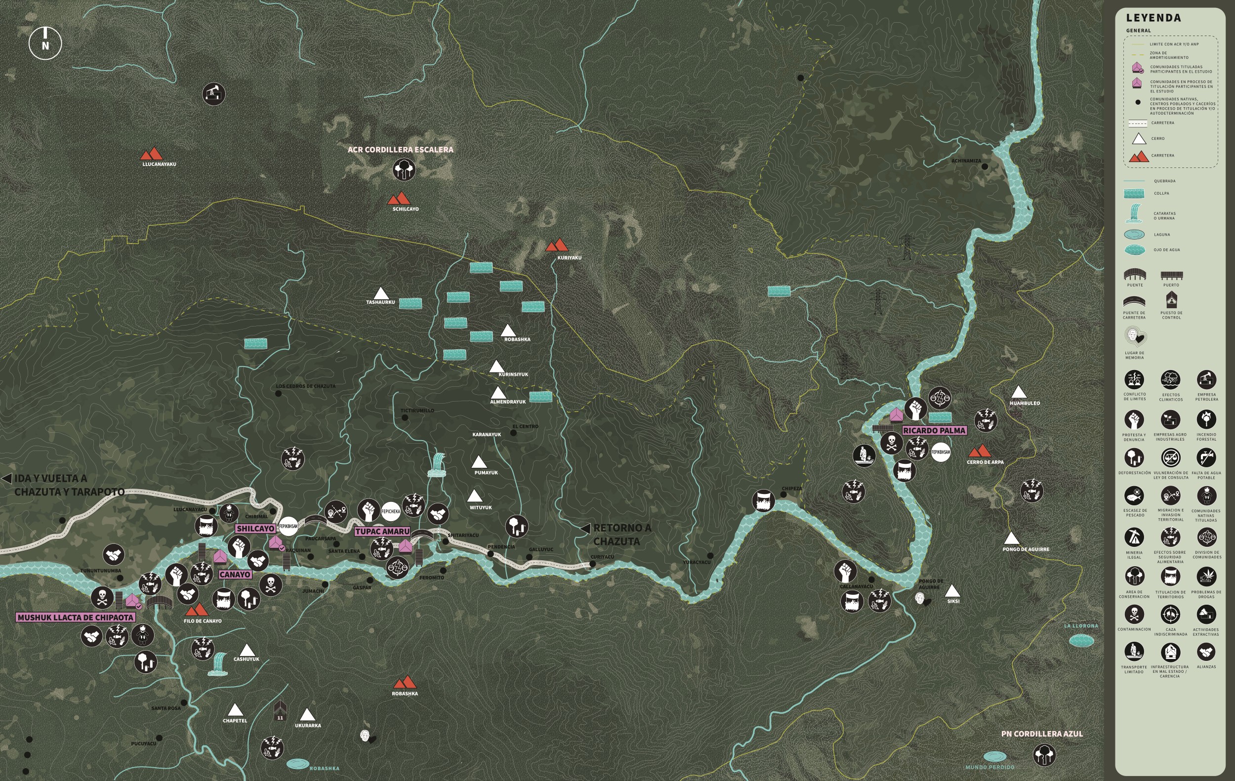 Mapas del territorio Kichwa del Bajo Huallaga, Perú